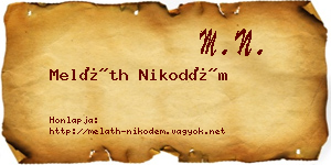 Meláth Nikodém névjegykártya